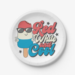 4th Of July Red White And Cool Popsicles  Paper Plate