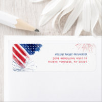 4th of July Red White Blue Business Return Address