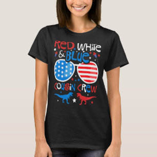 4th Of July Red White Blue Cousin Crew Rex Dinosau T-Shirt