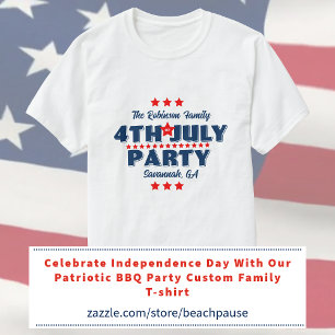 4th of July Red White Blue Family Reunion Party T-Shirt