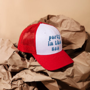 4th of July Red White Blue Modern Typography Trucker Hat