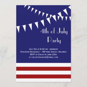 4th of July Red, White & Blue Party Invitation