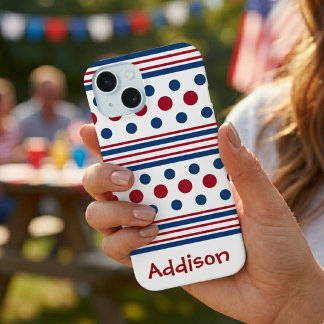 4th Of July Red White & Blue Patriotic iPhone 15 Case