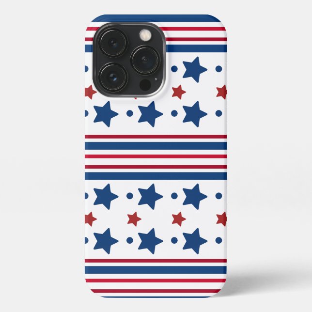 4th Of July Red White & Blue Patriotic iPhone Case (Back)