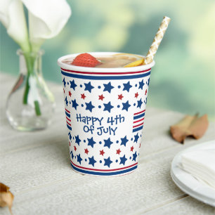 4th Of July Red White & Blue Patriotic Paper Cups