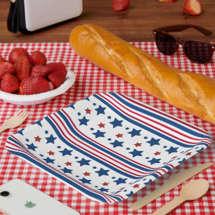 4th Of July Red White & Blue Patriotic Paper Plate