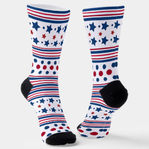 4th Of July Red White & Blue Patriotic Socks