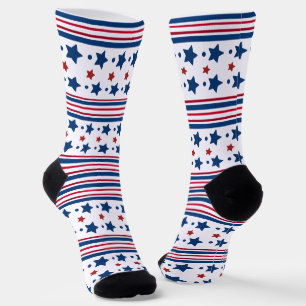 4th Of July Red White & Blue Patriotic Socks