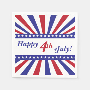 4th of July Red White Blue Stars and Stripes Napkin