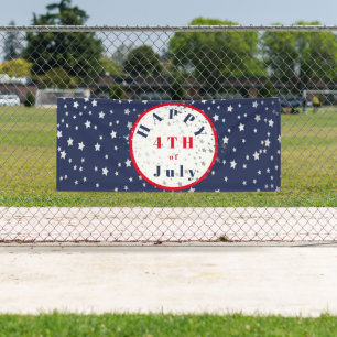 4th of July  Red White Blue Stars Banner