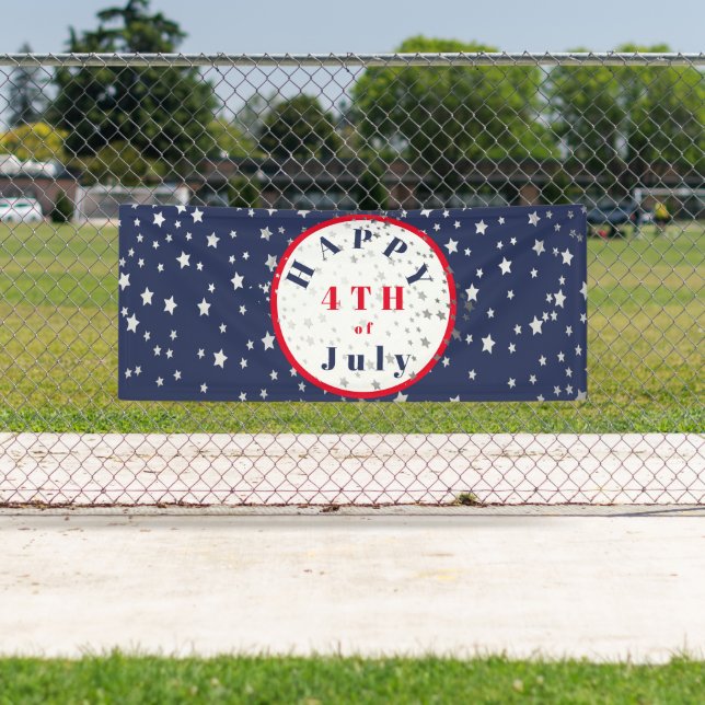 4th of July  Red White Blue Stars Banner (Insitu)