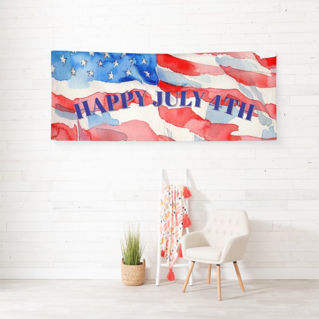 4th of July Red White Blue Stars  Banner (Insitu)
