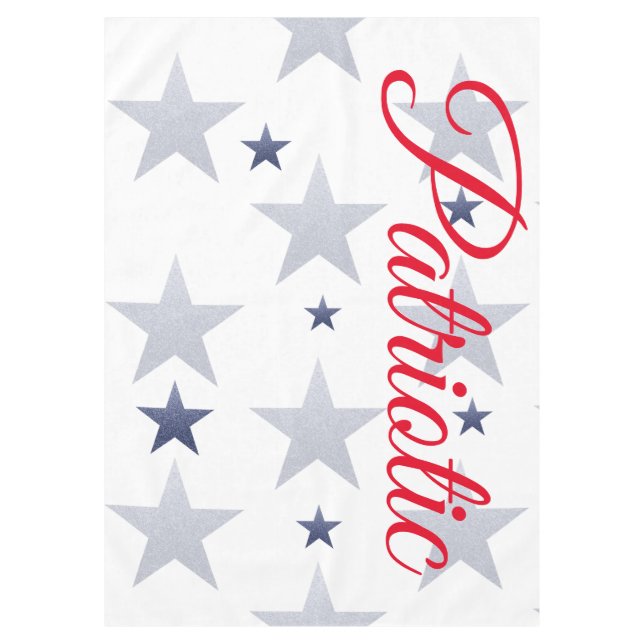 4th of July, red, white, blue stars patriotic  Tablecloth (Front)
