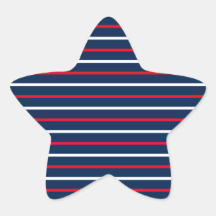 4th of July red white navy blue patriotic stripes Star Sticker
