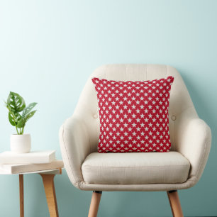 4th of July Red White Stars Pattern Patriotic  Cushion