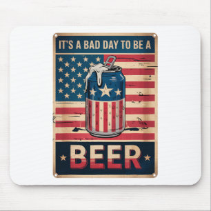 4th Of July Retro D Day To Be A Beer Usa Flag Beer Mouse Mat