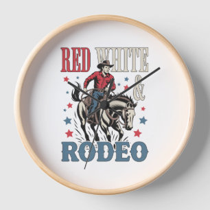 4th of July Rodeo Cowboy Clock