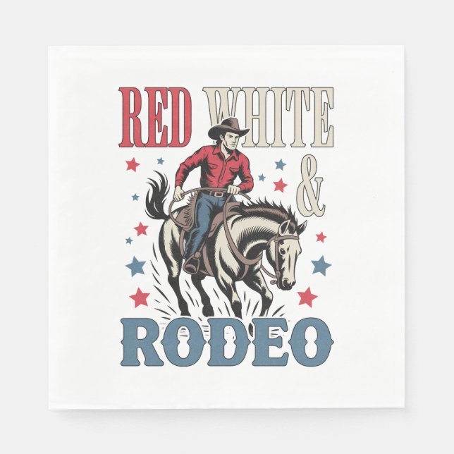 4th of July Rodeo Cowboy Napkin (Front)