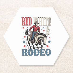 4th of July Rodeo Cowboy Paper Coaster