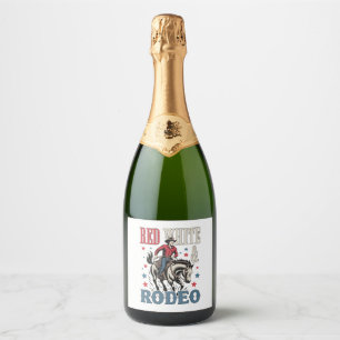 4th of July Rodeo Cowboy Sparkling Wine Label