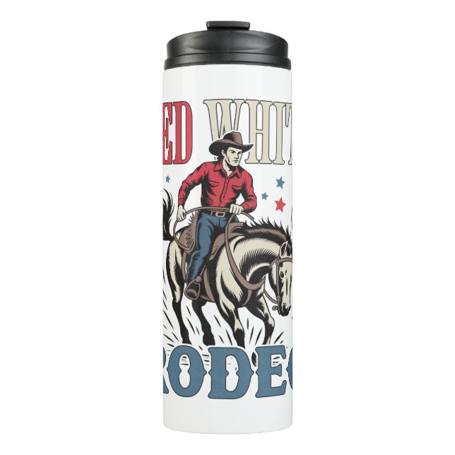4th of July Rodeo Cowboy Thermal Tumbler (Front)