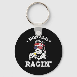 4th Of July Ronald Ragin Funny July Fourth Party M Key Ring