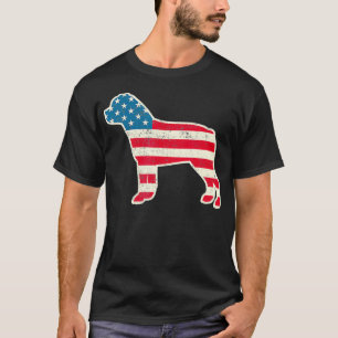 4th of July Rottweiler American Flag Dog USA  T-Shirt