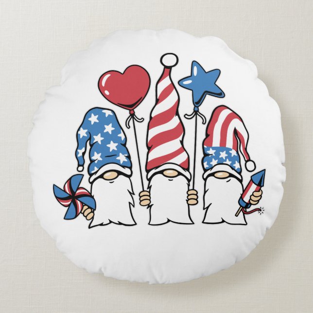 4th of July Round Cushion (Front)