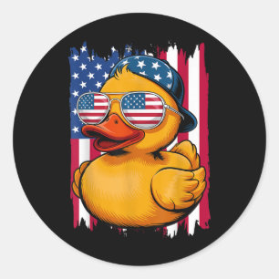 4th Of July Rubber Duck Patriotic Fourth Of July F Classic Round Sticker