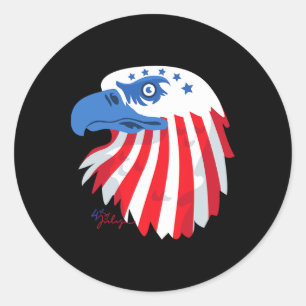 4th Of July S - Patriotic Shirts - American Flag E Classic Round Sticker