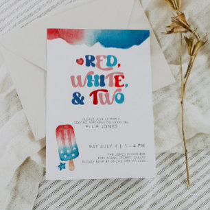 4th of July Second Birthday Invitation