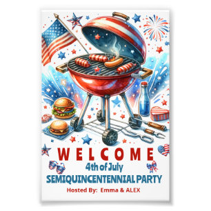 4th of July SEMIQUINCENTENNIAL Bakyard BBq Party Photo Print