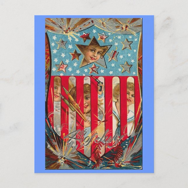 4th of July Shield Postcard (Front)