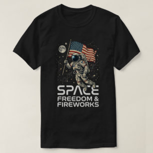 4th of July shirt: astronaut Space Freedom Graphic T-Shirt