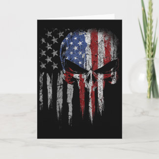 4th Of July Shirt For Women Men American Flag Skul Card