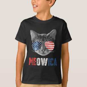 4th Of July Shirt Meowica American Flag Cat 