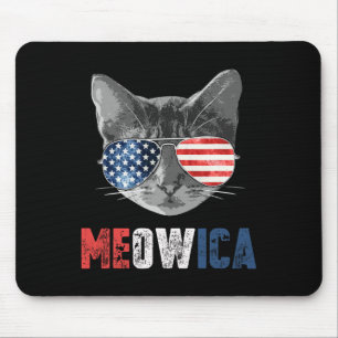 4th Of July Shirt Meowica American Flag Cat Mouse Mat