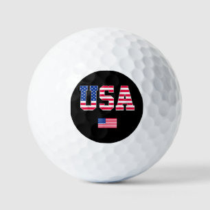 4th of July Shirt USA Patriotic US American Flag W Golf Balls