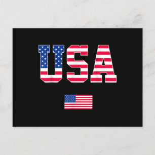 4th of July Shirt USA Patriotic US American Flag W Holiday Postcard