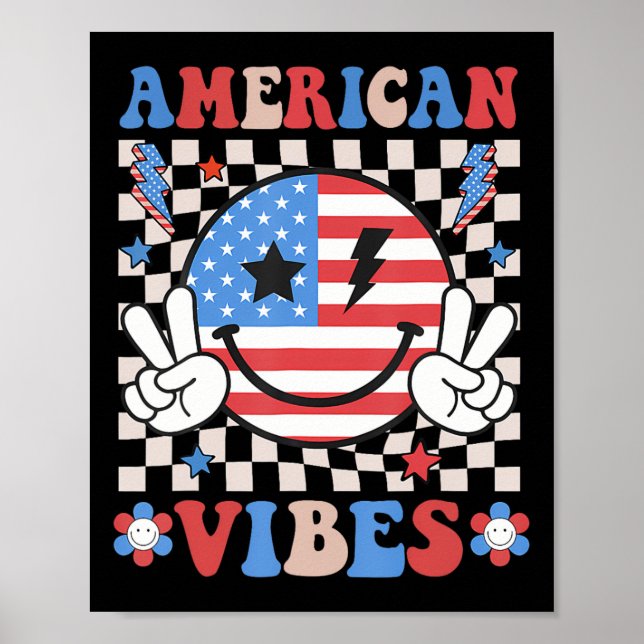 4th Of July Shirt Womens Men Kids American Vibes P Poster (Front)