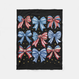 4th Of July Shirts For Girls Coquette Bow Women Am Fleece Blanket