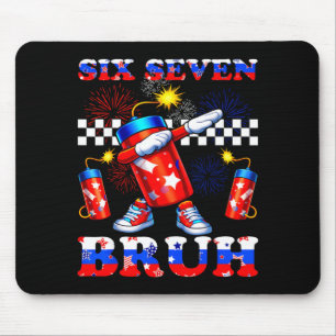 4th of july six seven bruh firecracker dabbing 67 mouse mat