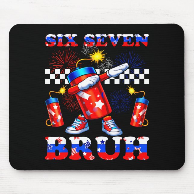 4th of july six seven bruh firecracker dabbing 67 mouse mat (Front)