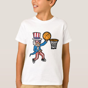 4th Of July Sketll Uncle Sam America Men Boys Kids T-Shirt