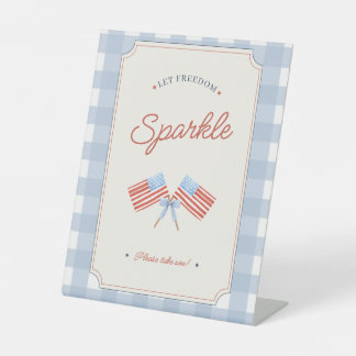 4th of July Sparkler Patriotic Party Favour Decor Pedestal Sign