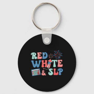 4th Of July Speech Therapy Red White Slp Speech Pa Key Ring