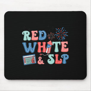 4th Of July Speech Therapy Red White Slp Speech Pa Mouse Mat