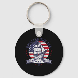 4th Of July Spilling The Tea Since 1773 History Te Key Ring