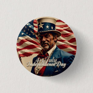 4th of July – Spirit of Independence 3 Cm Round Badge