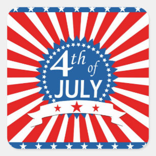4th of July Square Sticker